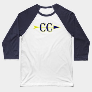 Cross Country CC logo with arrow in blue and gold Baseball T-Shirt